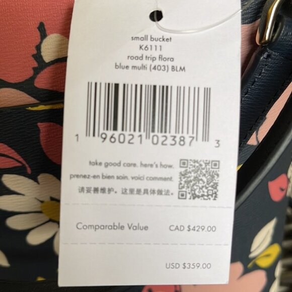 Kate Spade Darcy Small Bucket Bag Road Trip Floral Blue Multi - Picture 6 of 16